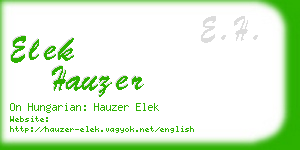 elek hauzer business card